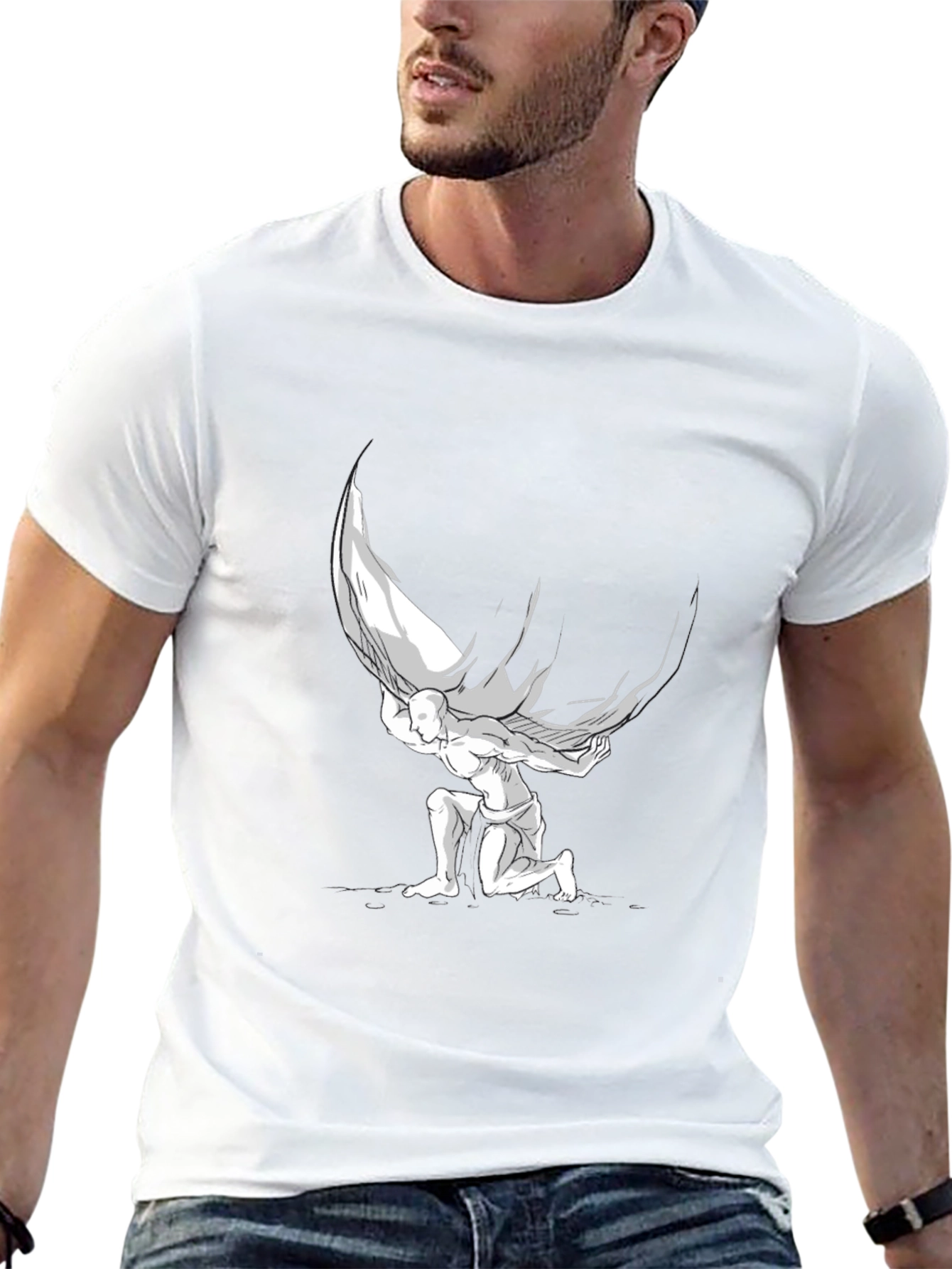 Atlas Graphic T-Shirt - Black Cotton Blend