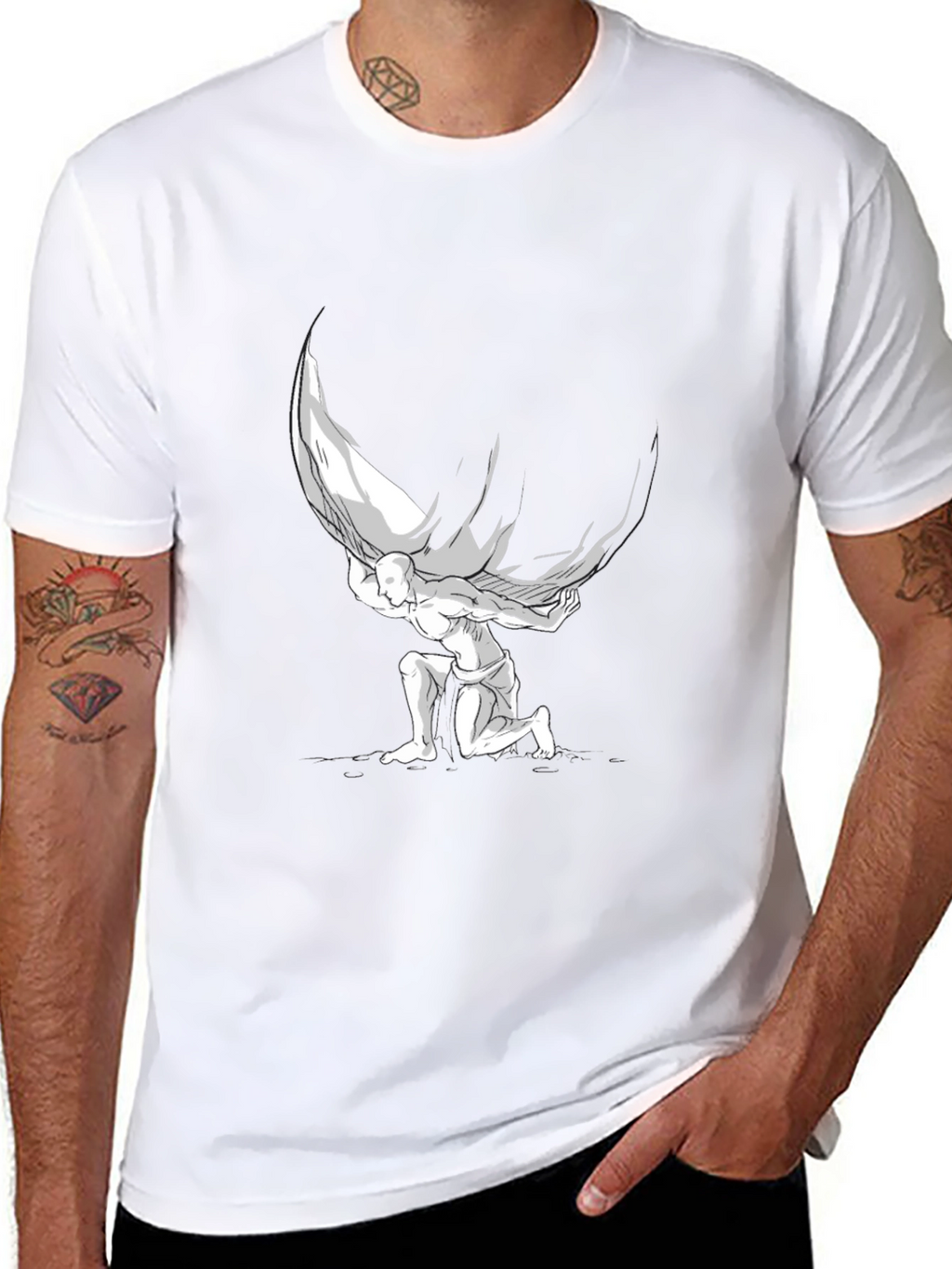 Atlas Graphic T-Shirt - Black Cotton Blend