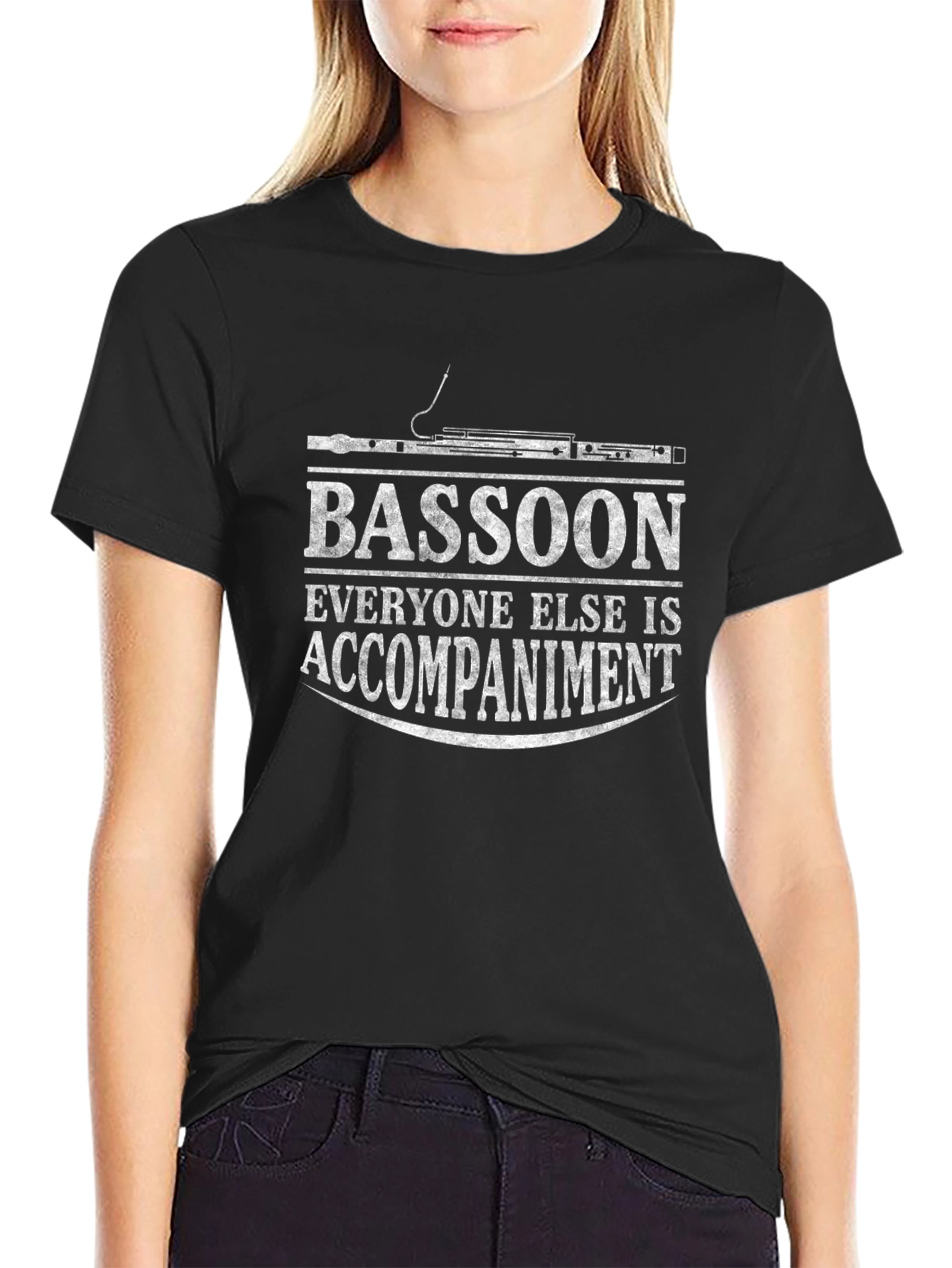 Bassoon Player Black T-Shirt - Everyone Else Is Accompaniment