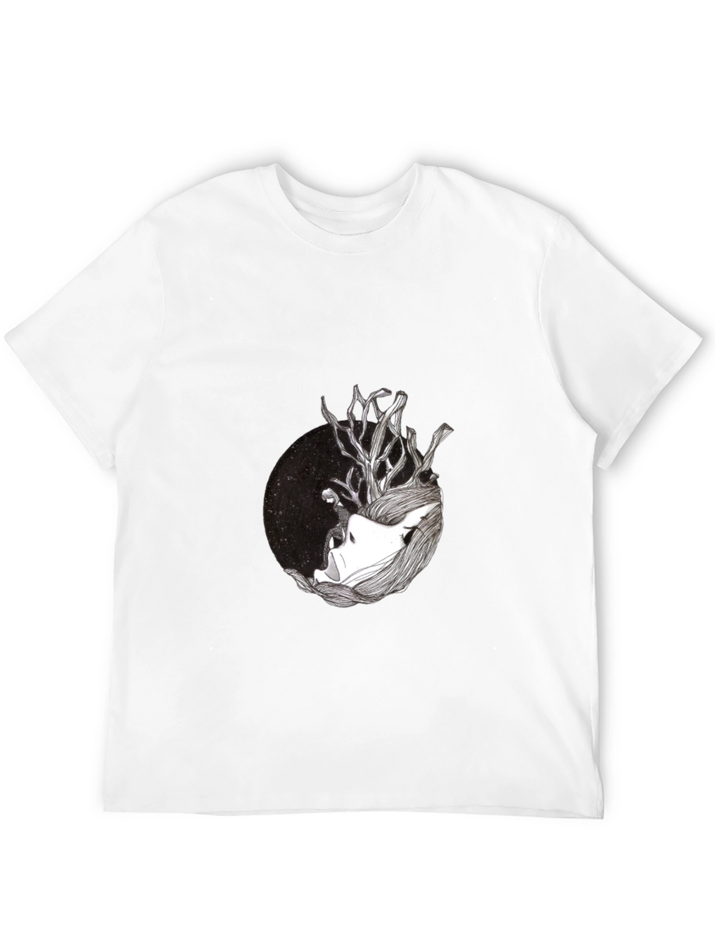 Black T-Shirt with Artistic Graphic