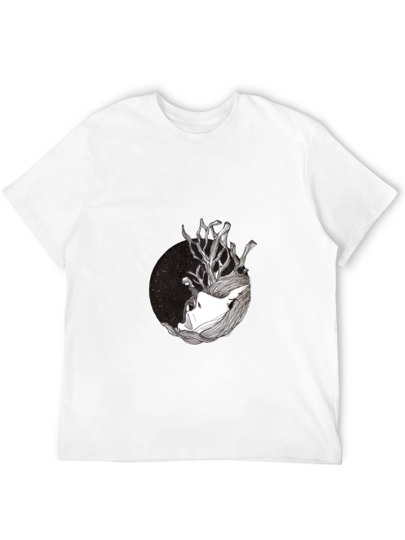 Black T-Shirt with Artistic Graphic