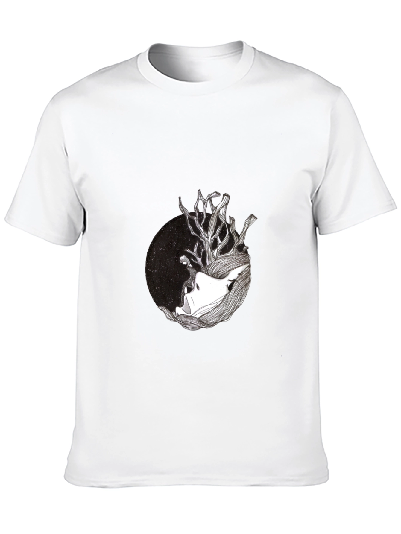 Black T-Shirt with Artistic Graphic
