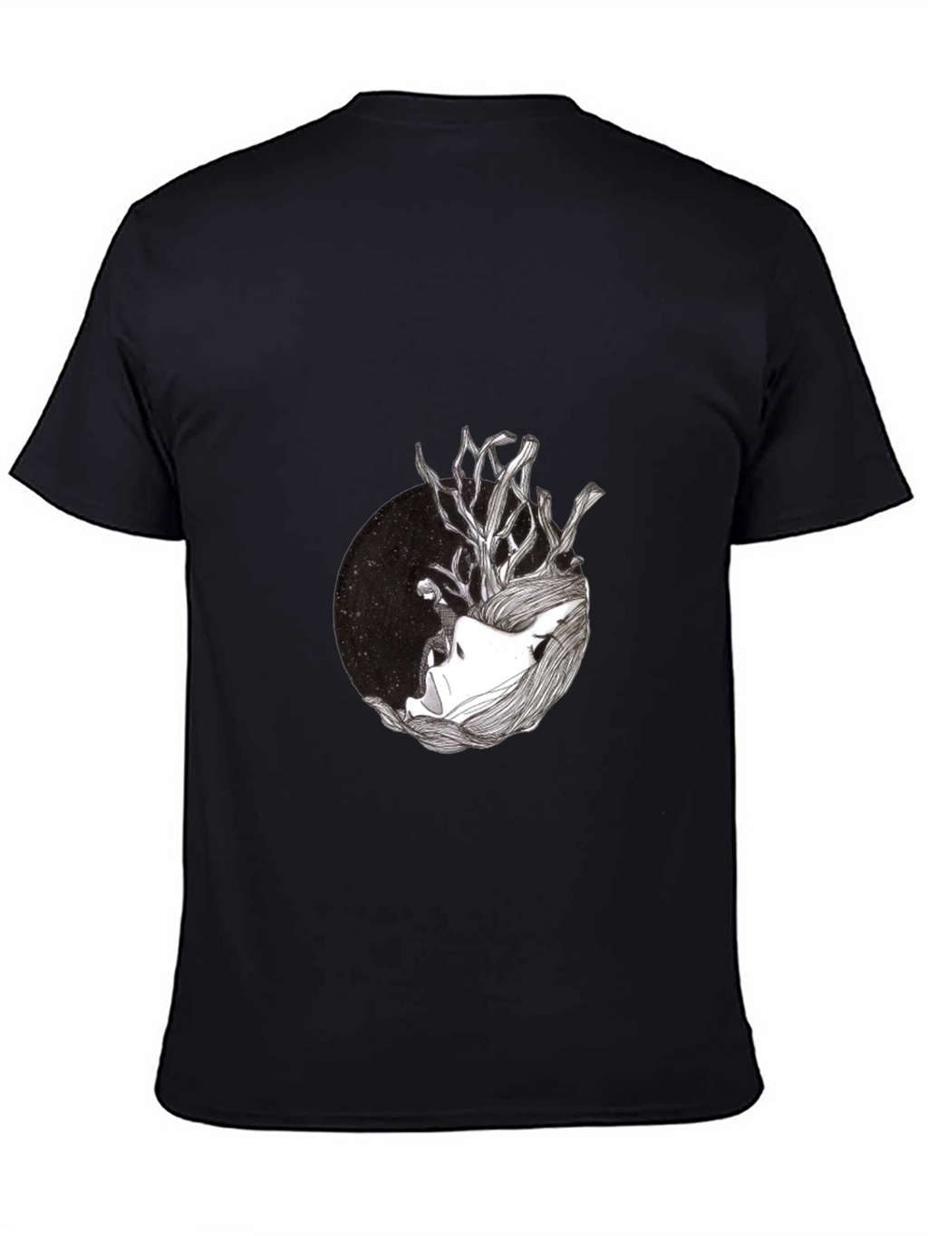 Black T-Shirt with Artistic Graphic