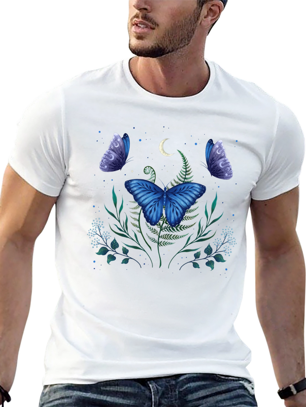 Butterfly Moon Graphic Tee - Black