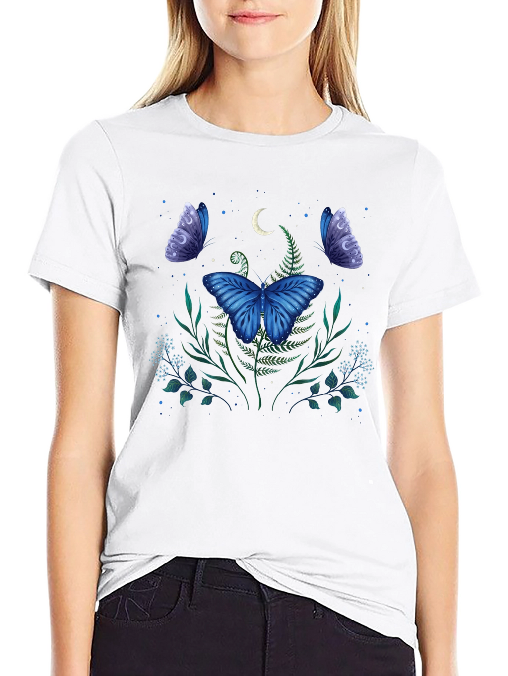 Butterfly Moon Graphic Tee - Black