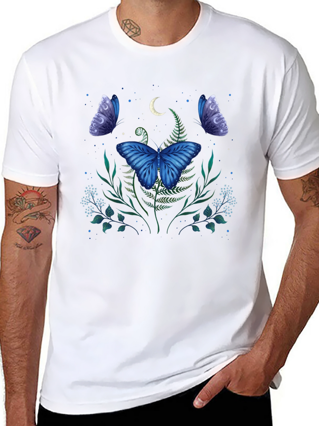 Butterfly Moon Graphic Tee - Black