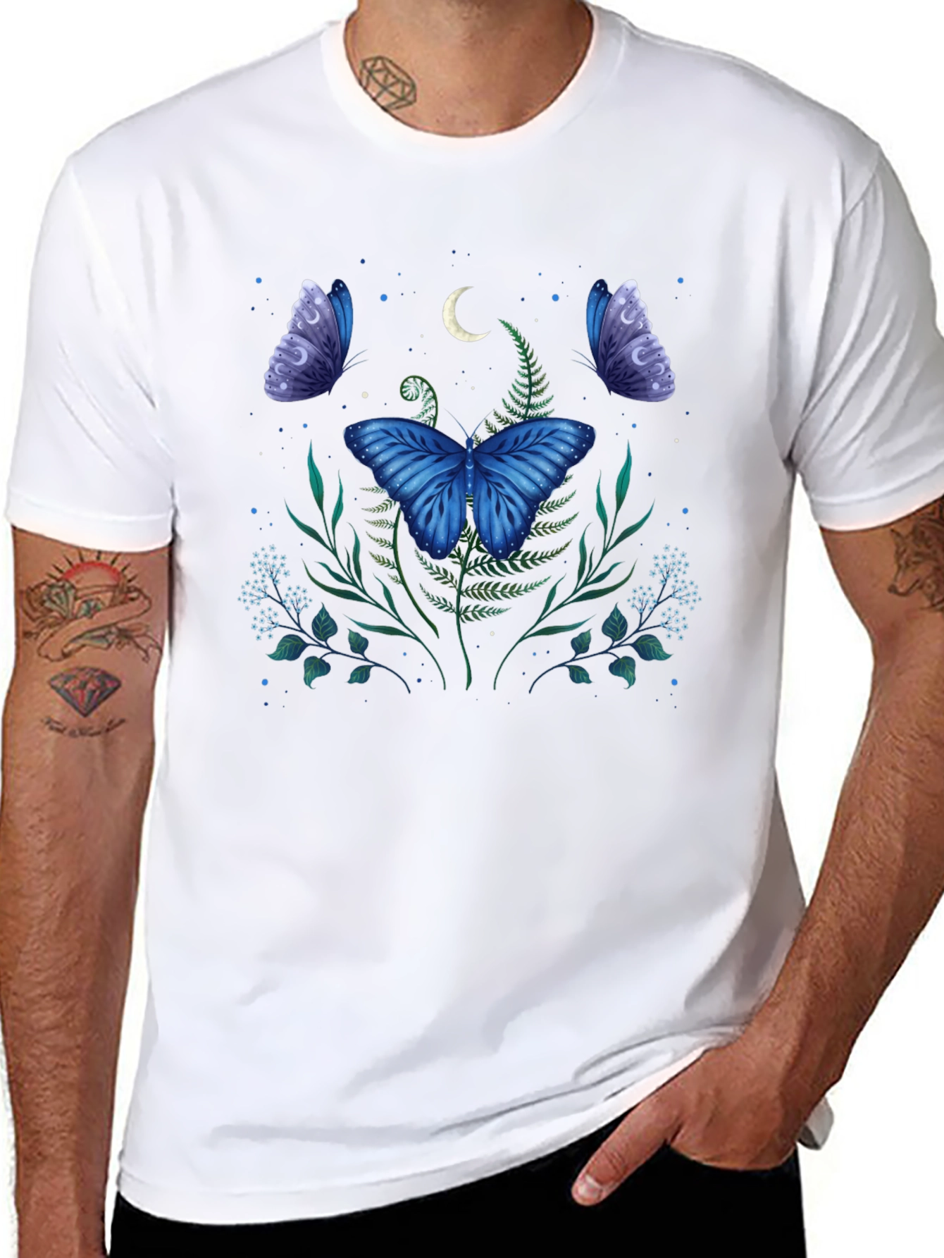 Butterfly Moon Graphic Tee - Black