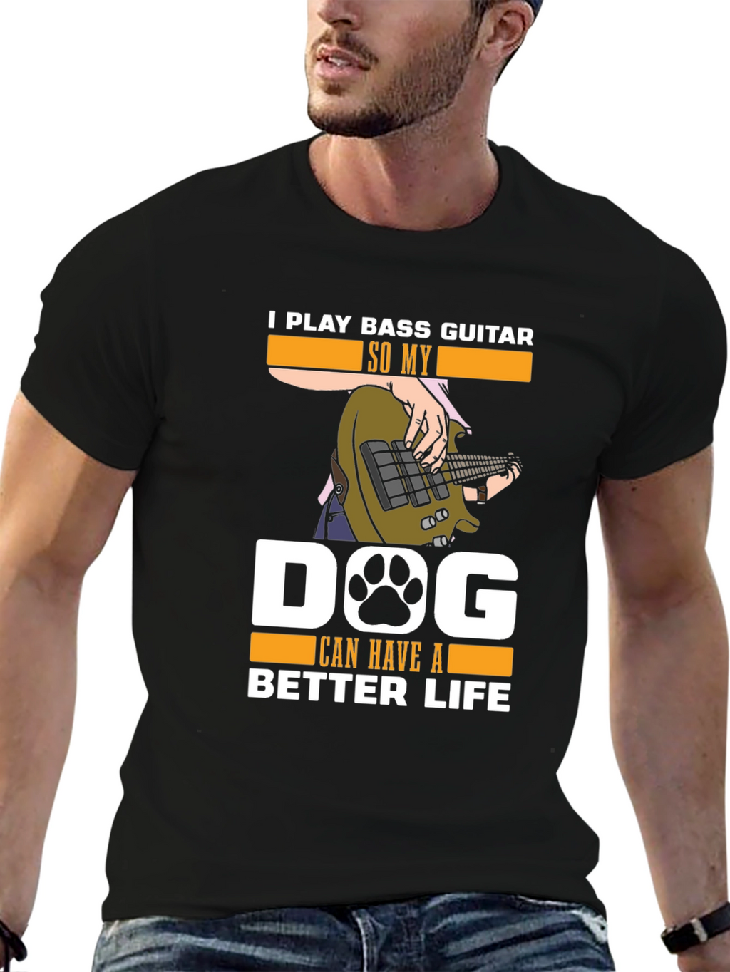 Bass Guitar Dog Lover T-Shirt