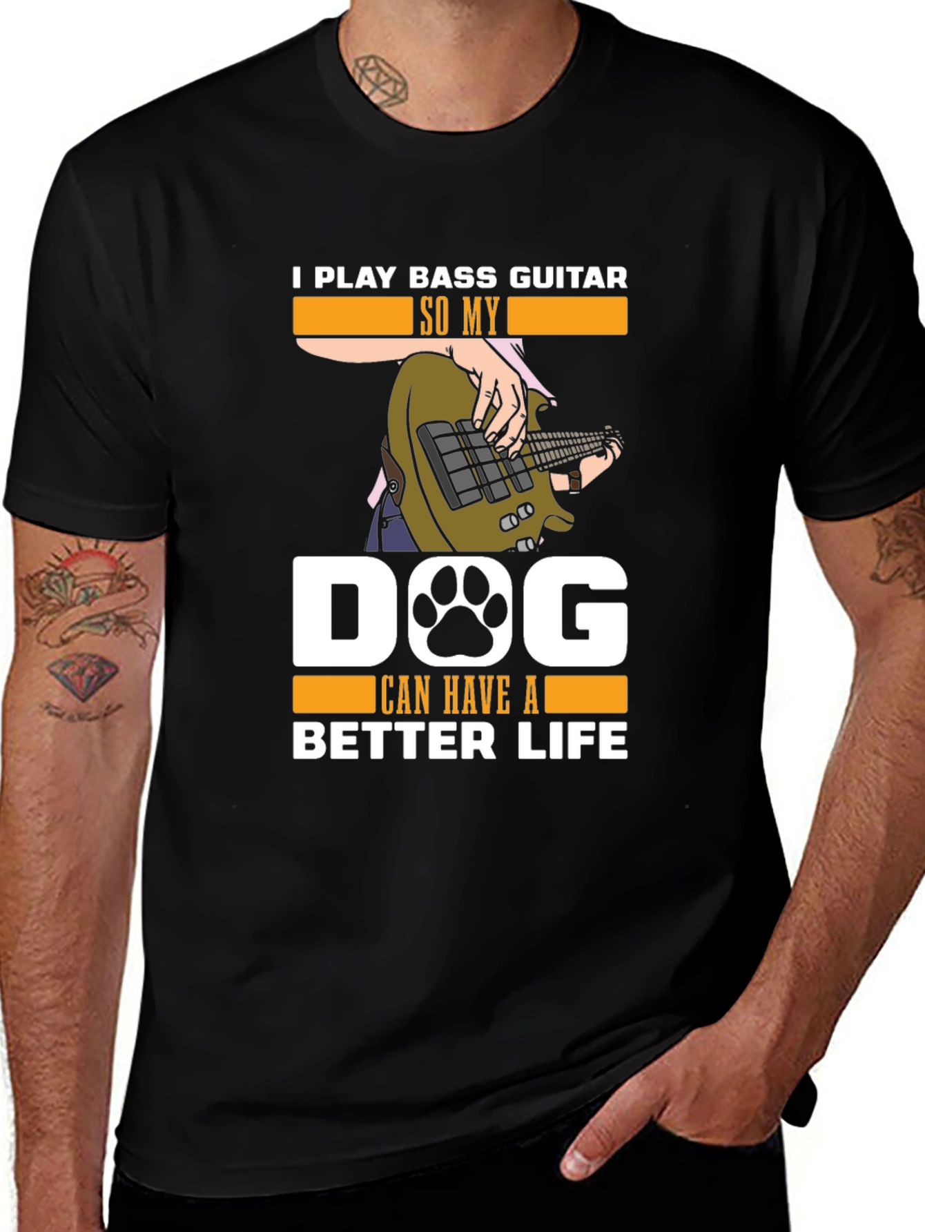 Bass Guitar Dog Lover T-Shirt