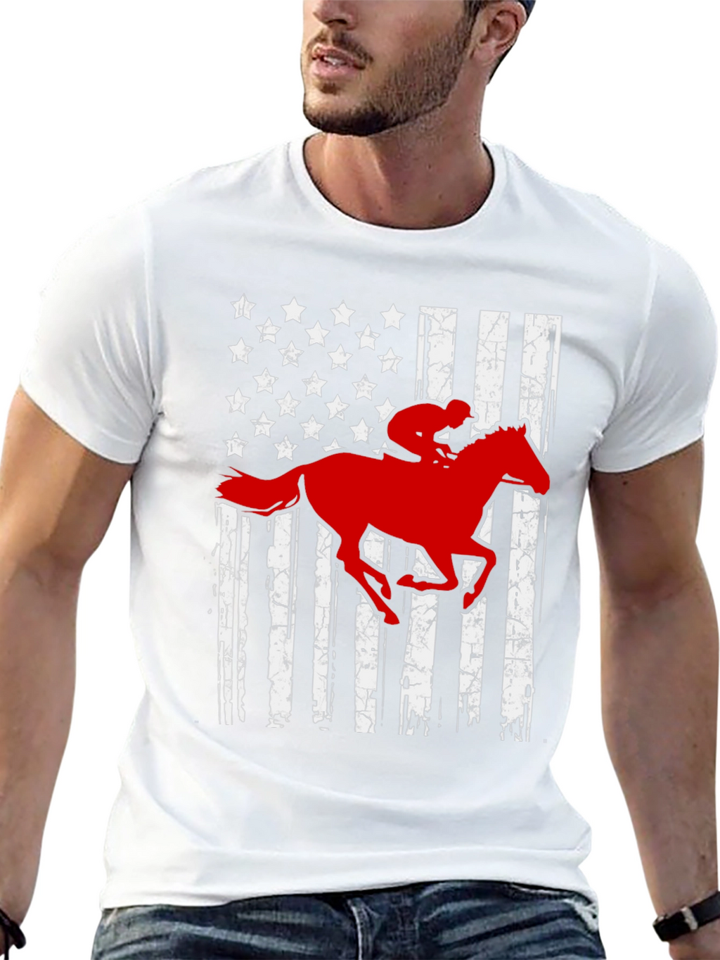 American Flag Horse Rider T-Shirt