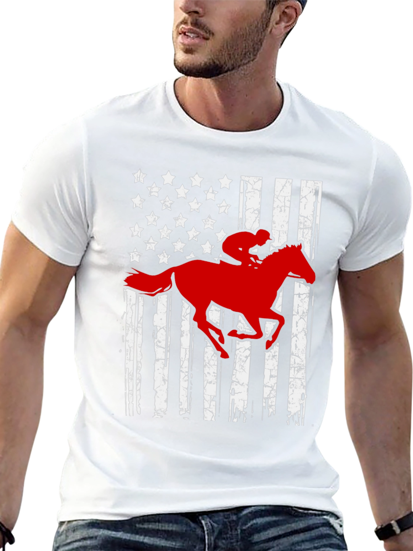 American Flag Horse Rider T-Shirt