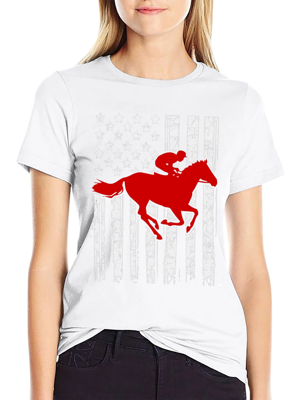 American Flag Horse Rider T-Shirt
