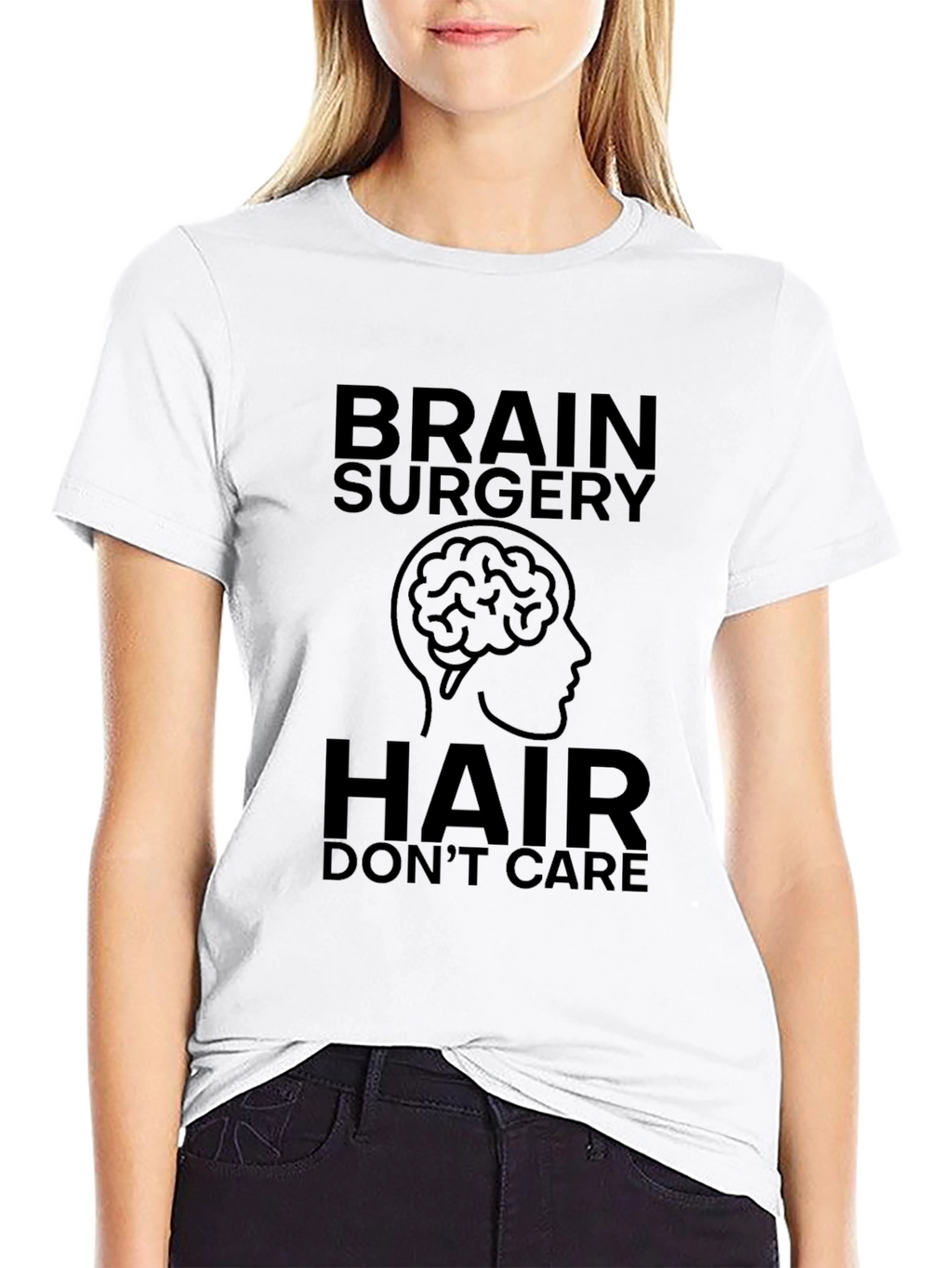 Brain Surgery Hair Dont Care Black T-Shirt