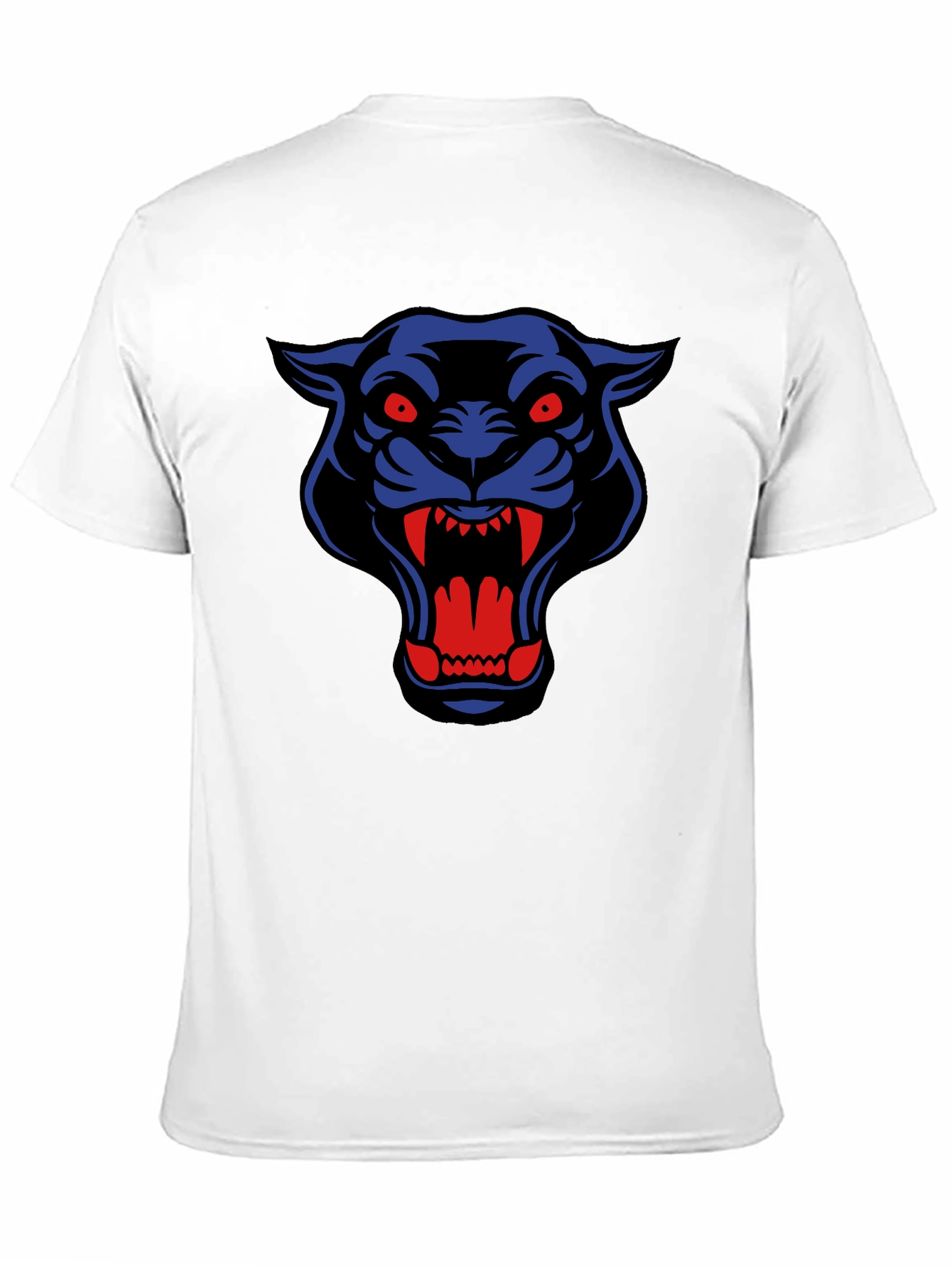 Black T-Shirt with Blue & Red Panther Graphic