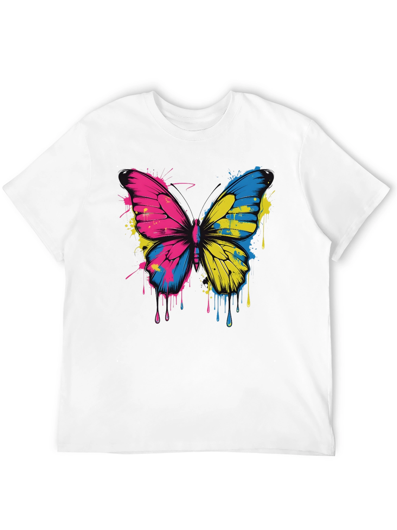 Butterfly Splash Tee - Colorful Graphic T-Shirt