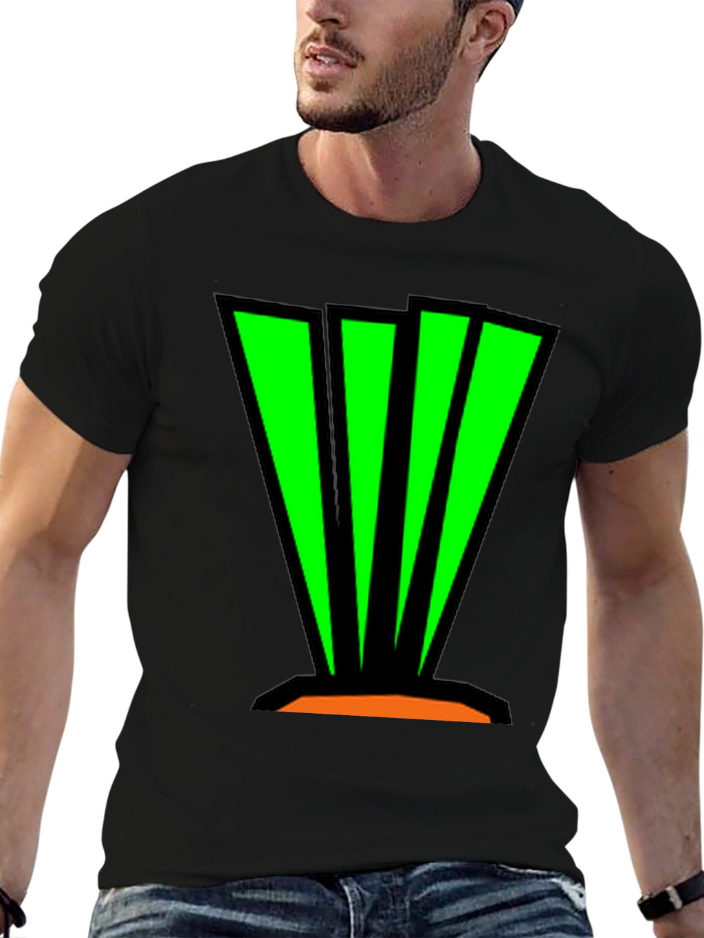 Abstract Graphic Tee - Bold Green Design