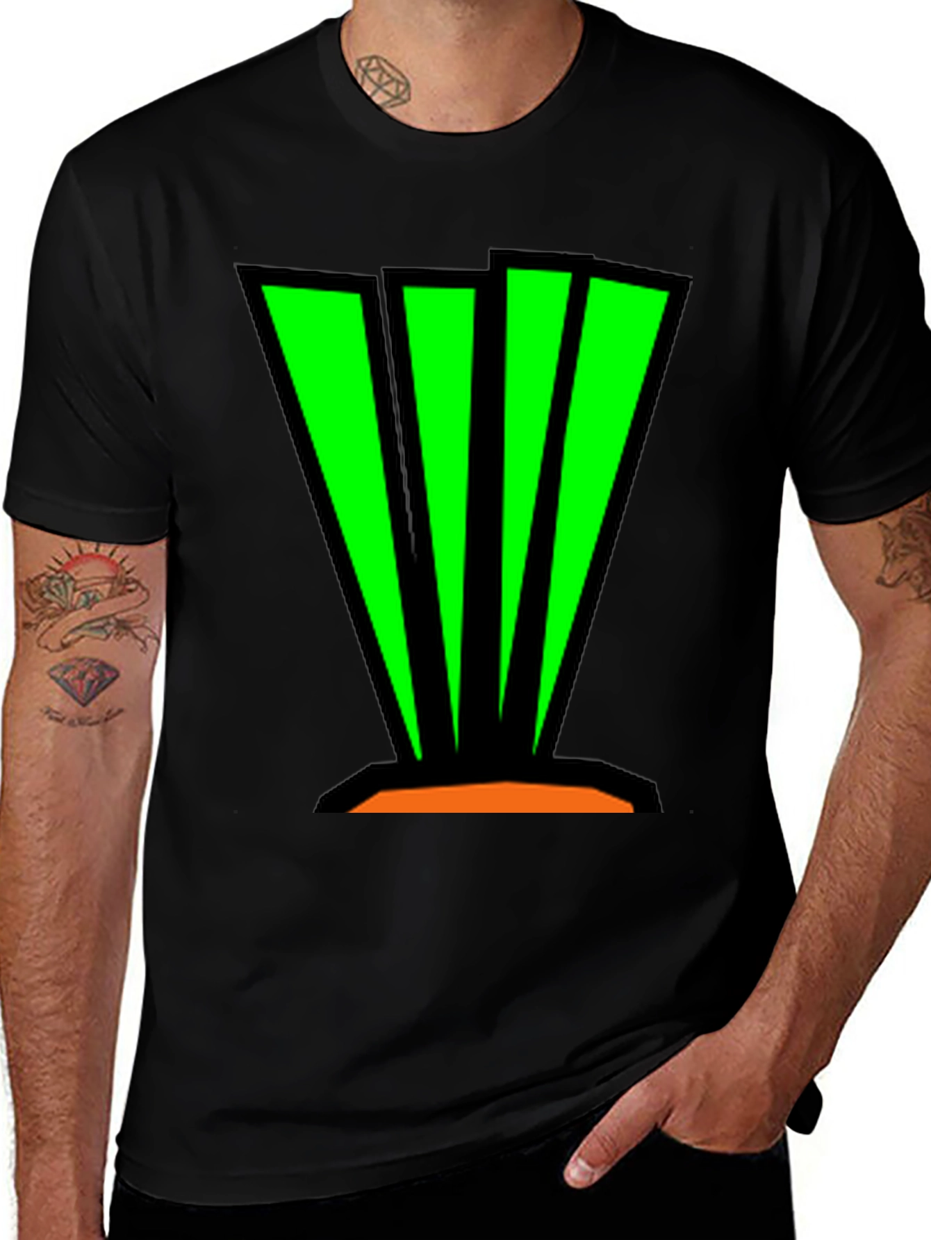 Abstract Graphic Tee - Bold Green Design